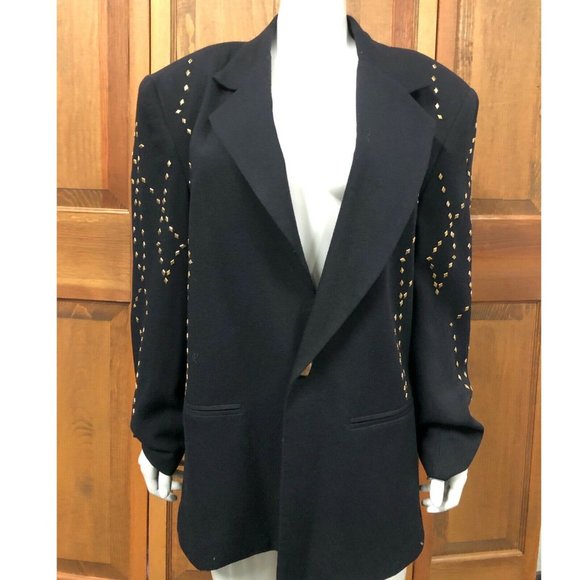 Trophy Jackets & Blazers - Vintage Trophy Size Small Oversized Blazer Black